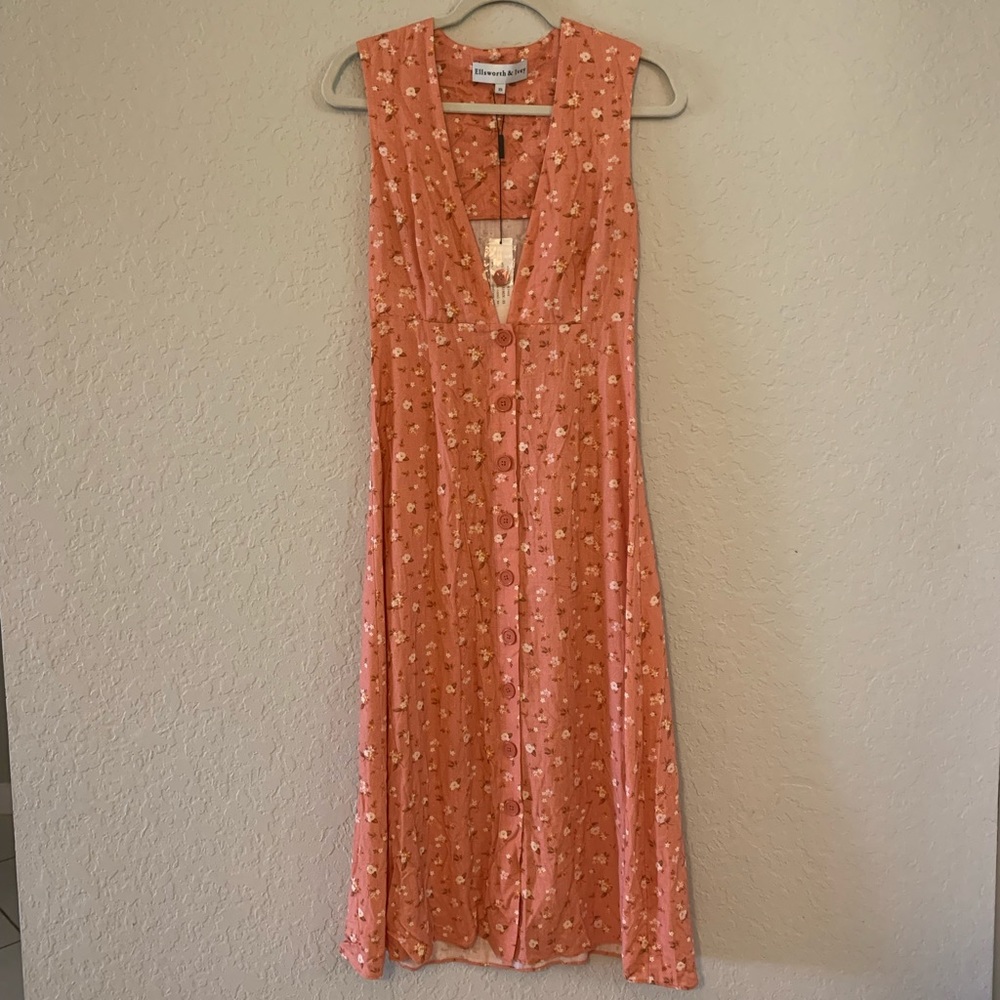 Ellsworth & Ivey Midi Lucy Linen Dress XS